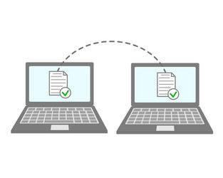 notebooks file transfer data transmission ftp vector image