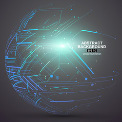 point and curve constructed the sphere wireframe vector image