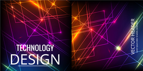set of abstract technology web banner vector image