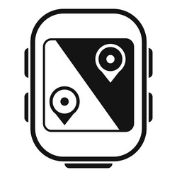 smartwatch showing route with two gps location vector image