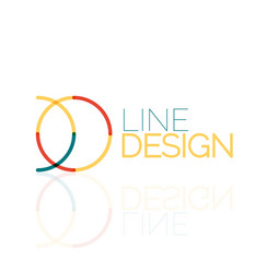 swirl and circles outline minimal abstract vector image