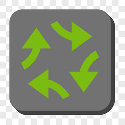 swirl arrows rounded square button vector image