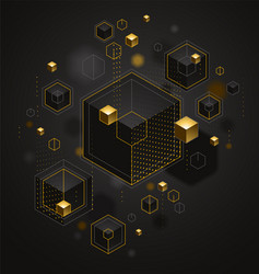 abstract design with cluster 3d cubes vector image