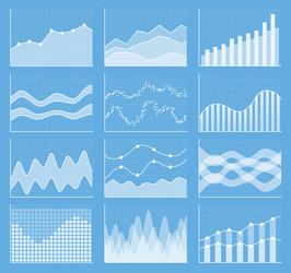 business chart collection set of graphs data vector image