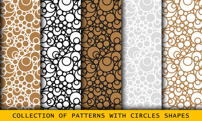 Circles & Shapes Pattern Set vector image
