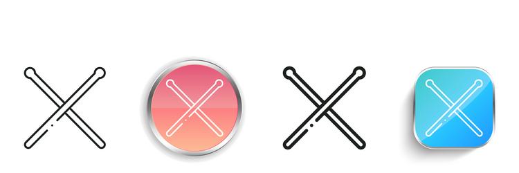 drumsticks icon thin linear regular and button vector image