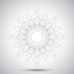 geometric abstract form with connected line vector image
