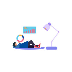 girl is working on a chart graph vector image