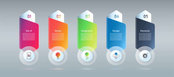 infographic design elements template with 5 steps vector image