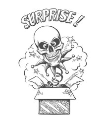 Jumping Skull Surprise Box Vector Image