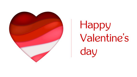 red heart from paper with cut out layers greeting vector image