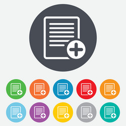 text file sign icon add document symbol vector image