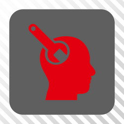 brain tool rounded square button vector image