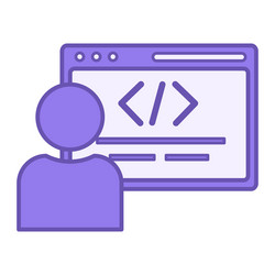 colored developer icon of programmer vector image