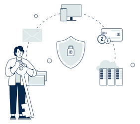 cyber security concept data protection database vector image