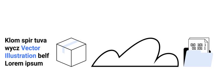 digital archive with cloud storage cube element vector image