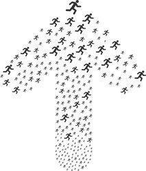 forward way arrow figure with running man vector image
