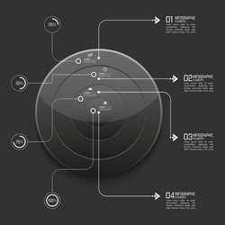 glossy modern black plastic button with pointer vector image