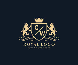 Royal Lion Crest Logo Vector Image