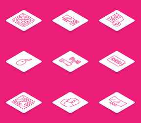 set line computer cooler monitor case vector image