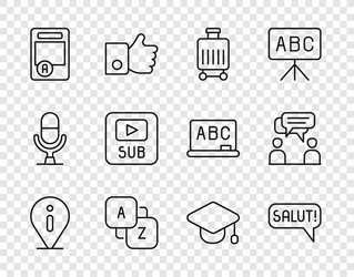 set line information salut in different languages vector image