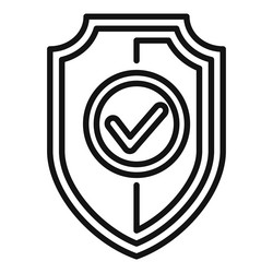 shield threat icon outline hacker error vector