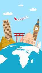 World tour vacation color flyer banner vector