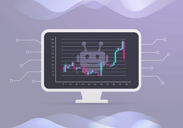 Algorithmic trading robot transaction trade Vector Image