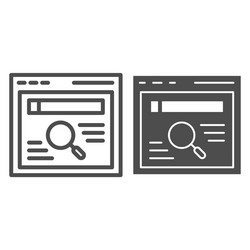 browser search line and glyph icon web vector image