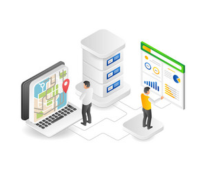 Data Analysis Server Map vector image