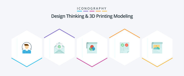 design thinking and d printing modeling 25 flat vector image