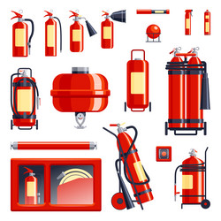 fire extinguisher icon set vector