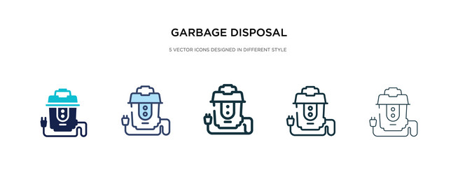 garbage disposal icon in different style two vector image