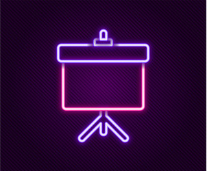 glowing neon line presentation board with graph vector image