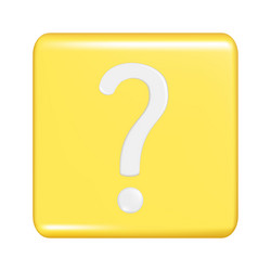 realistic 3d yellow square shape with question vector image