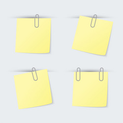 Set of yellow sheets attached clip vector