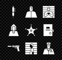 set pen anonymous with question mark suspect vector image
