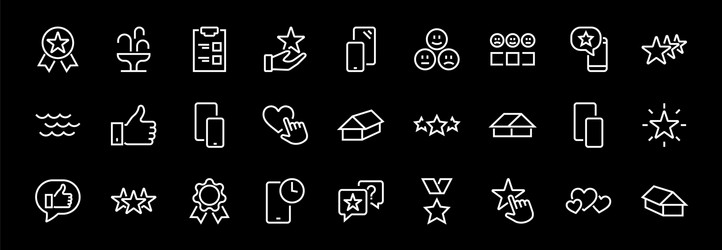 simple set feedback reviews thin line icons vector image
