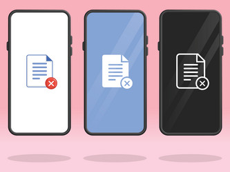 Smartphone Error: File Cross Mark vector image