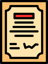 contract signing line filled style icon design vector image