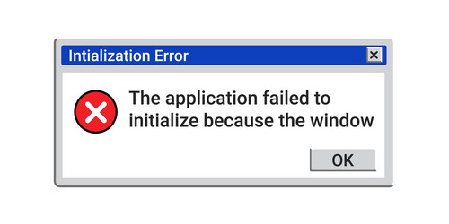 error message on computer screen system crash vector image