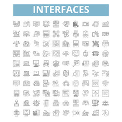 interfaces icons line symbols web signs vector image