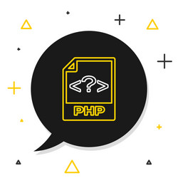 line php file document download button icon vector image