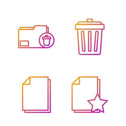 set line document with star delete vector image