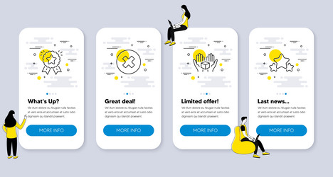 set of technology icons such as close button vector image