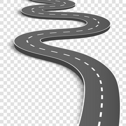 Winding Road on Transparent Background Royalty Free Vector