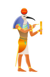 ancient egyptian god thoth deity with ibis head vector