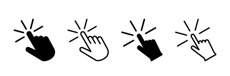 click icon cursor pointer sign vector image