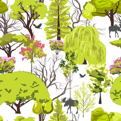 Forest Tree Sketch Pattern vector image
