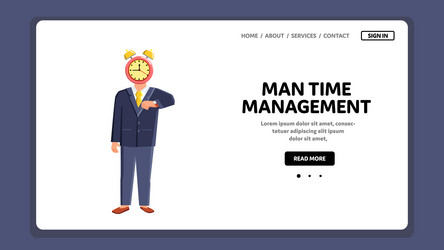 Man time management vector